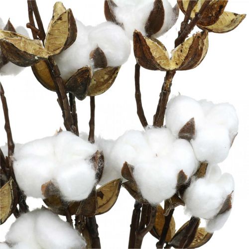 Floristik24 Gałązka bawełniana Sztuczna gałązka dekoracyjna bawełna 61cm 3szt