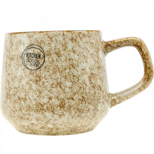 Floristik24 Kubek kamionkowy z uchem brązowy, beżowy 9,5cm 2szt