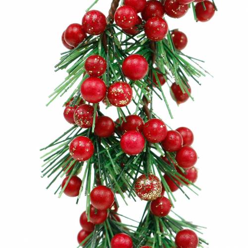 Floristik24 Berry Wreath Artificial Green, Red Glittered Ø18cm