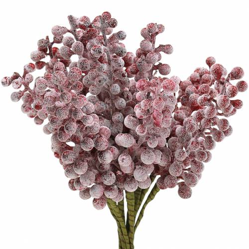 Floristik24 Owoce jagodowe czerwone, mrożone 21 cm 12 szt