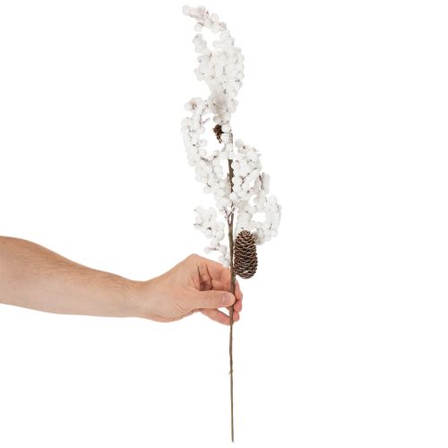 Sztuczna gałązka zimowa z jagodami i szyszkami 60cm | Floristik24.pl