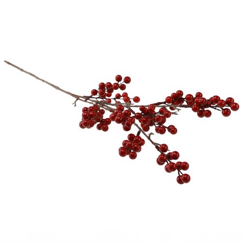 Produkt Sztuczna gałązka jagodowa w kolorze czerwonym, gałązka ozdobna 68cm