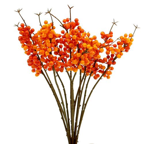 Floristik24 Gałązka jagodowa pomarańczowa L 30cm 12szt