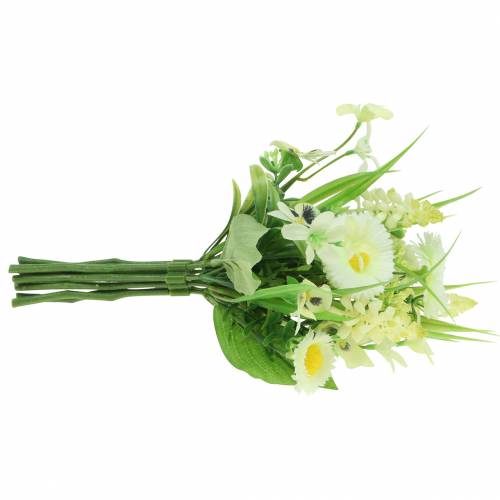 Floristik24 Wiosenny bukiet z bellis i hiacynt sztuczny biały, żółty 25cm