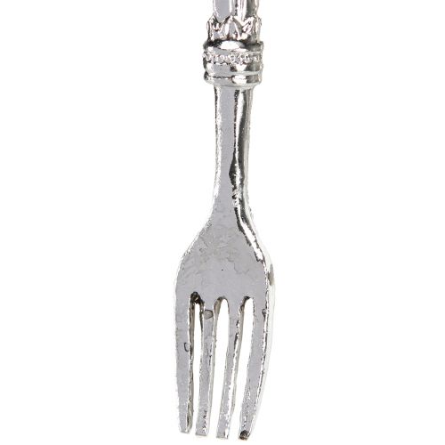 Produkt Ozdoba na sztućce do zawieszenia metalowa imitacja srebrna 14cm 12 szt