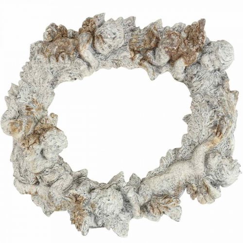 Produkt Dekoracja ścienna Beton Deco Angel Deco wianek biały brąz 36,5cm