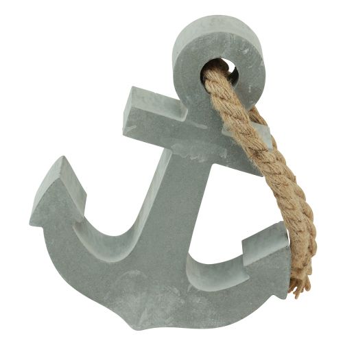 Floristik24 Dekoracja kotwicy betonowej Dekoracja stołu morskiego szara 18cmx4,5cmx22cm