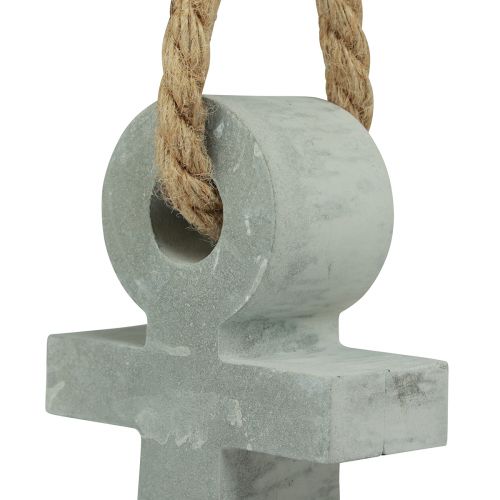 Floristik24 Dekoracja kotwicy betonowej Dekoracja stołu morskiego szara 18cmx4,5cmx22cm