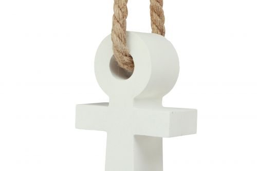 Floristik24 Kotwa dekoracyjna betonowa biała naturalna morska o wymiarach 18cmx4,5cmx22cm