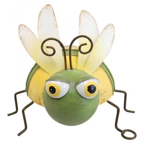 Floristik24 Figura ogrodowa pszczoła, figura dekoracyjna metalowa owad wys. 9,5 cm zielono-żółta