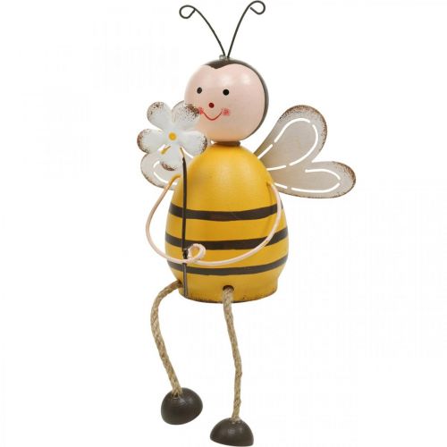 Floristik24 Dekoracyjna pszczoła jako letnia dekoracja siedziska krawędziowego metalowa wys. 13 cm