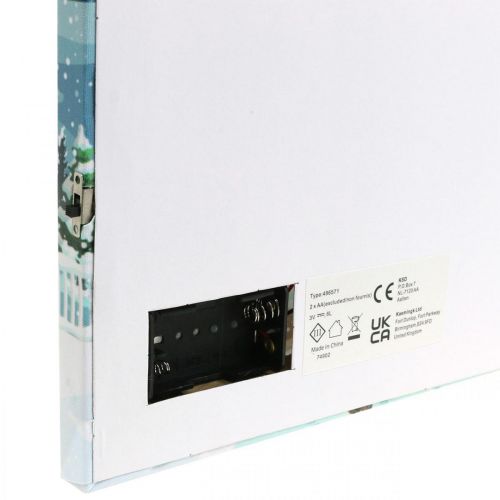 Produkt Obraz LED Świąteczny Mikołaj z bałwankiem Fototapeta LED 38x28cm
