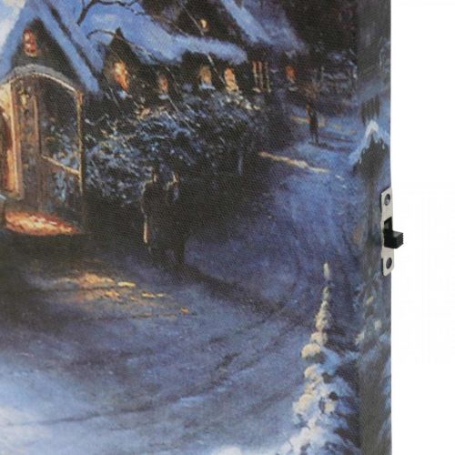 Floristik24 Fototapeta LED Zimowy pejzaż z kościołem 38×28cm Na baterię
