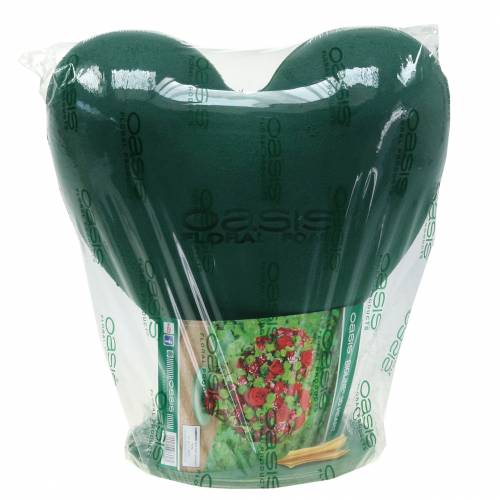 Produkt Pianka florystyczna Serce 3D ze stopą Pianka florystyczna zielona 30cm x 28cm