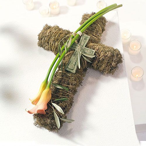 Produkt Krzyżyk z pianki kwiatowej mały zielony 42cm 4 sztuki florystyki żałobnej