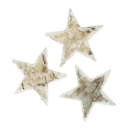 Produkt Gwiazdki brzozowe naturalne ośnieżone 6,5cm 30 szt