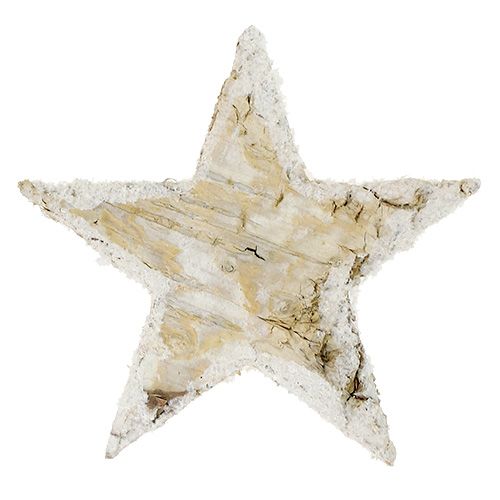 Produkt Gwiazdki brzozowe naturalne ośnieżone 6,5cm 30 szt