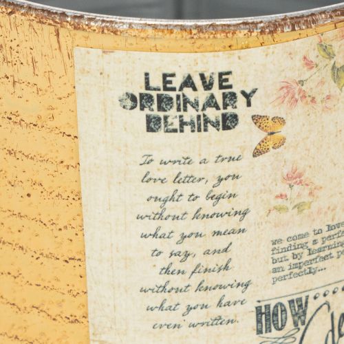 Produkt Puszka dekoracyjna doniczka metalowa morelowa Ø11cm wys.10,5cm