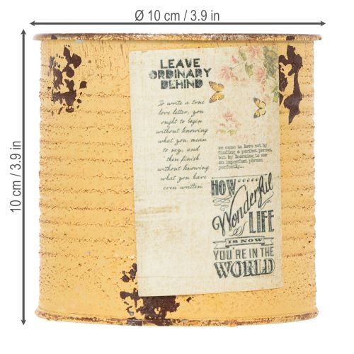 Produkt Puszka dekoracyjna doniczka metalowa morelowa Ø11cm wys.10,5cm