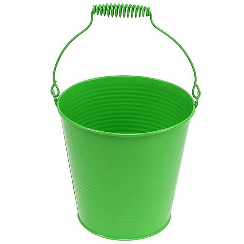 Floristik24 Wiadro blaszane może zielone Ø15cm W14,5cm