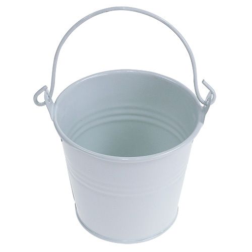 Floristik24 Wiadro blaszane białe Ø8cm W7cm 12szt