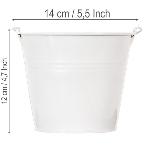Wiadra blaszane białe Ø14cm H12cm 6 szt. | Floristik24.pl