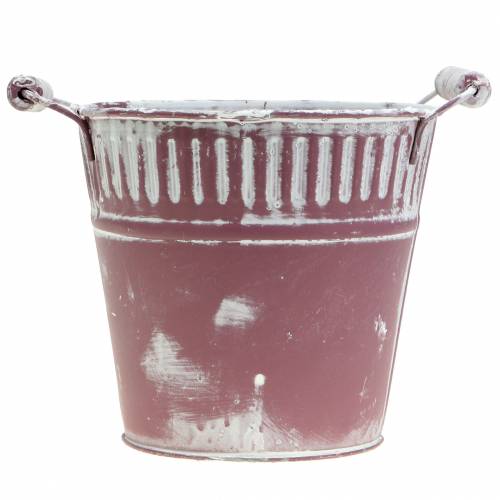 Produkt Wiadro blaszane fioletowo-białe, myte Ø15cm W14,5cm 1 sztuka