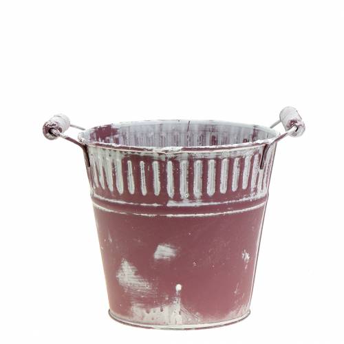 Wiadro blaszane fioletowo-białe, myte Ø13cm W12cm 1 sztuka | Floristik24.pl
