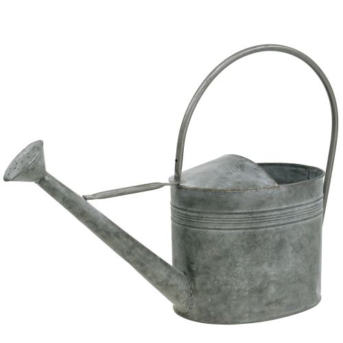 Floristik24 Konewka cynowa szara 23,5cm x 17,5cm H19cm