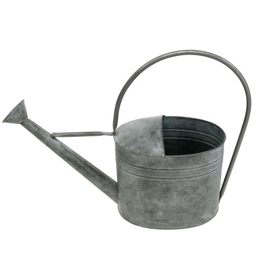 Floristik24 Konewka cynowa szara 23,5cm x 17,5cm H19cm