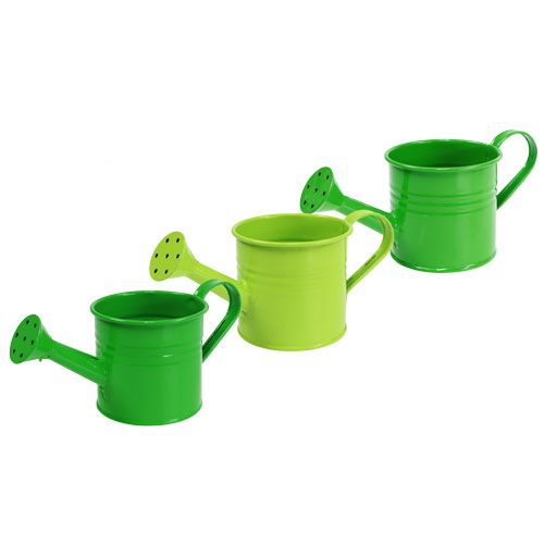 Floristik24 Konewki blaszane zielone sortowanie. Ø7,5 cm H6,5 cm 8 sztuk