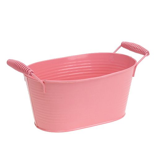 Floristik24 Misa blaszana owalna łosoś 20cm x 12cm H9cm