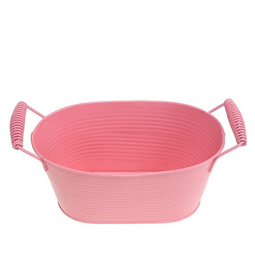 Floristik24 Misa blaszana owalna łosoś 20cm x 12cm H9cm