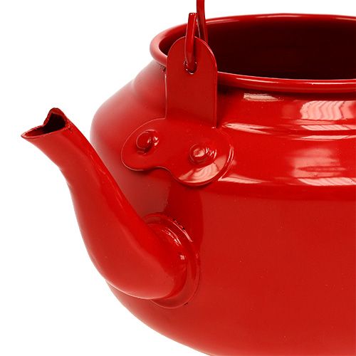 Floristik24 Dzbanek blaszany czerwony Ø12cm H9cm