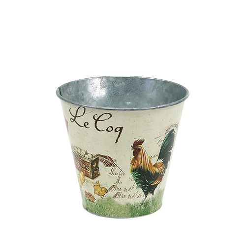 Floristik24 Garnek blaszany z motywem wielkanocnym Ø13cm H12cm