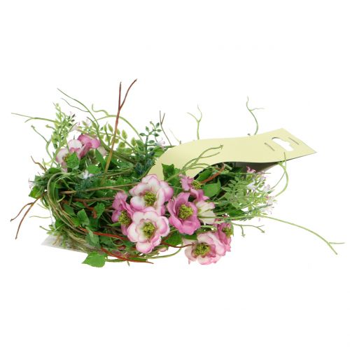 Floristik24 Girlanda kwiatowa różowa 180cm