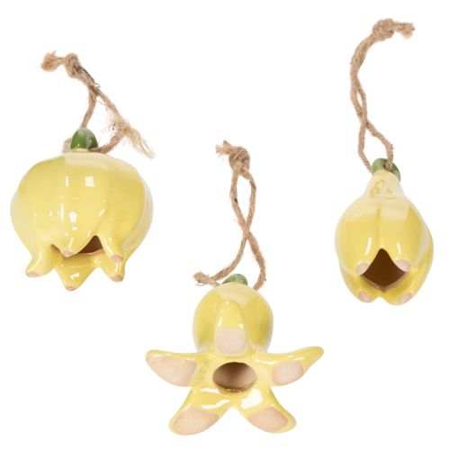 Produkt Ceramiczne zawieszki kwiatowe, radosny wzór, kwiatowy wzór, wiosenna dekoracja, 9 cm, 6 sztuk