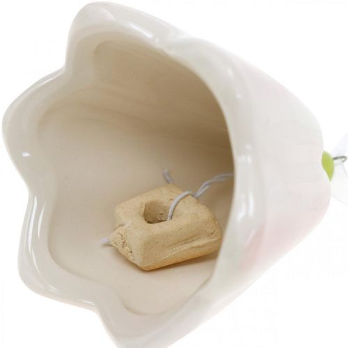 Floristik24 Kwiatowy dzwonek do zawieszenia różowy, kremowy wiosenny dekor ceramiczny wys.6cm 6szt