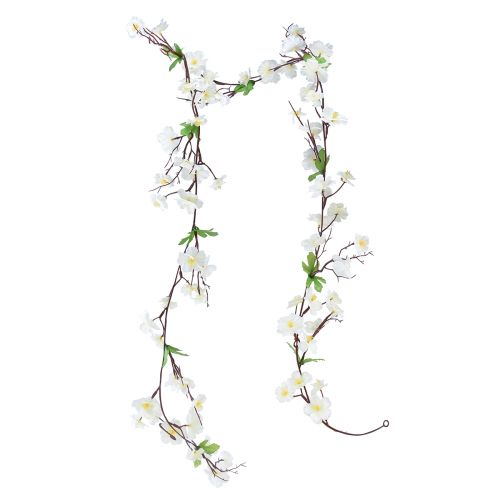 Floristik24 Girlanda kwiatowa Girlanda ze sztucznych kwiatów białe kwiaty 160cm