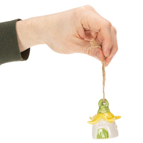 Produkt Wisząca ozdoba kwiatowa ceramiczna domek dla wróżek jako dekoracja do zawieszenia 6cm 6szt