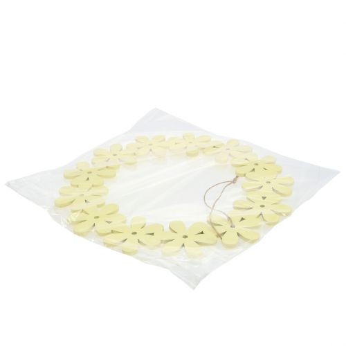 Floristik24 Wieniec kwiatowy drewniany żółty Ø35cm 1szt.