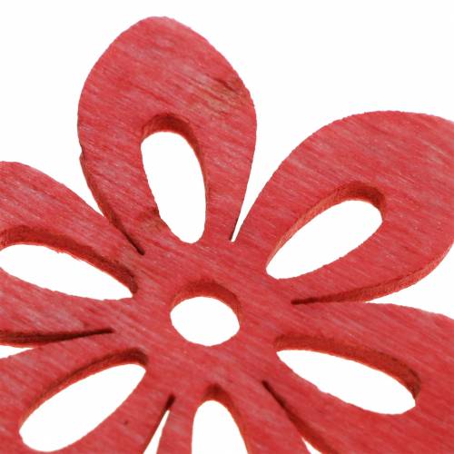 Floristik24 Dekoracja rozproszona kwiat drewno pomarańczowy, żółty, zielony 4cm 72 szt