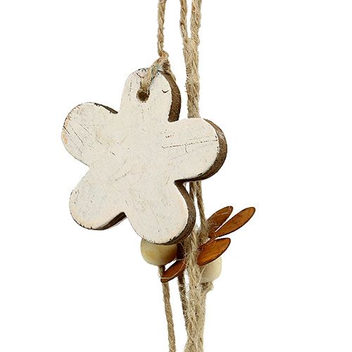 Floristik24 Wieszak na kwiaty drewno-metal biały, rdza L 95cm