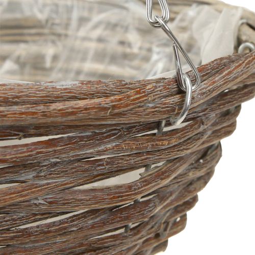 Produkt Wisząca misa na kwiaty Drewniana Naturalna Szara Ø30cm 2szt