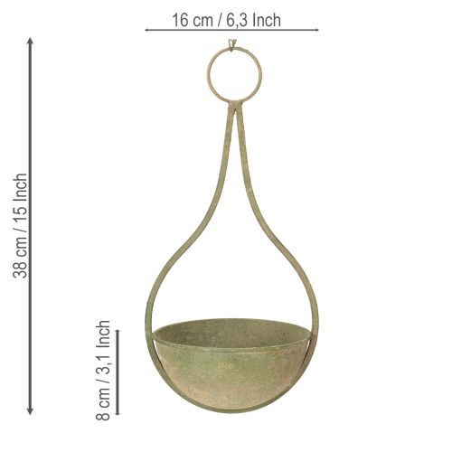 Produkt Kosz na kwiaty, kosz wiszący, metalowa dekoracja ogrodowa Ø16cm W38cm