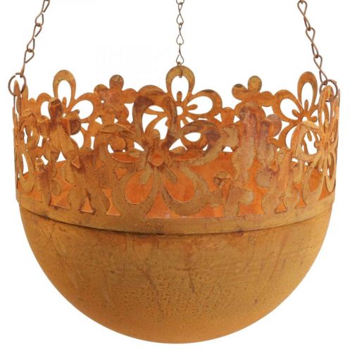 Produkt Kosz wiszący metalowa dekoracja rdzawa ozdoba wisząca Ø20cm W16cm