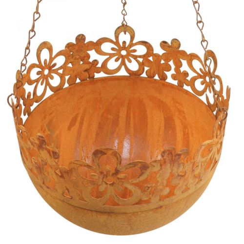 Produkt Kosz wiszący metalowa dekoracja rdzawa ozdoba wisząca Ø20cm W16cm