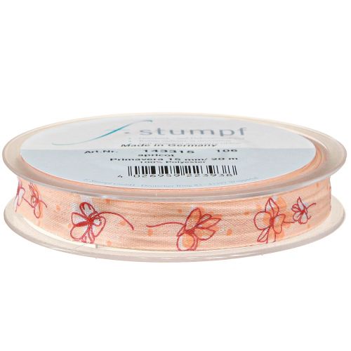 Produkt Wstążka kwiatowa wiosenna wstążka prezentowa morelowa pastelowa 15mm 20m