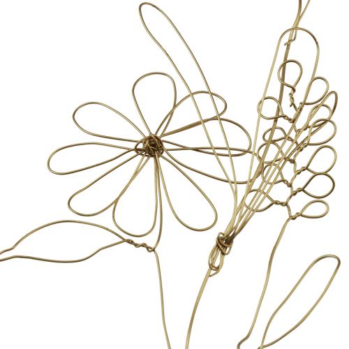 Produkt Girlanda kwiatowa metalowy wieszak dekoracyjny złoty motyw łąki 110cm