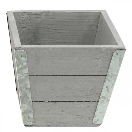 Produkt Drewniana skrzynka na kwiaty shabby chic szara 12,5×14,5×14,5cm